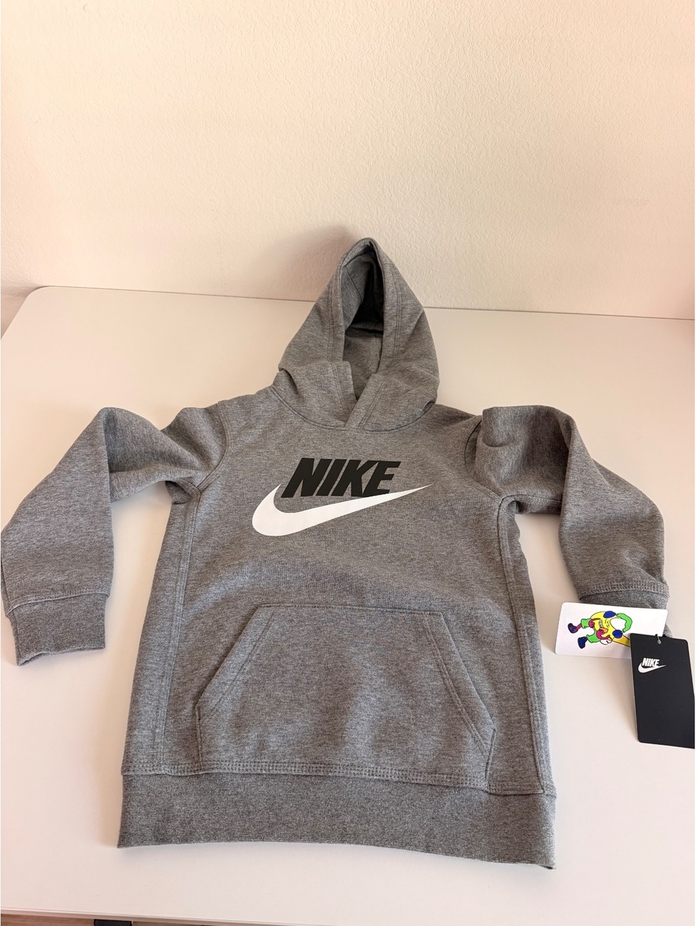 Boys Club Fleece Pullover Hoodie – Gray – Size 7 – NWT